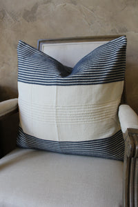 Lily Navy Blue stripe pillow cover