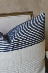 Lily Navy Blue stripe pillow cover