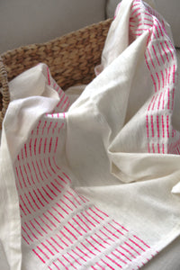 Organic Cotton Baby Blanket – 38” x 38” | Pink or Blue Stripes
