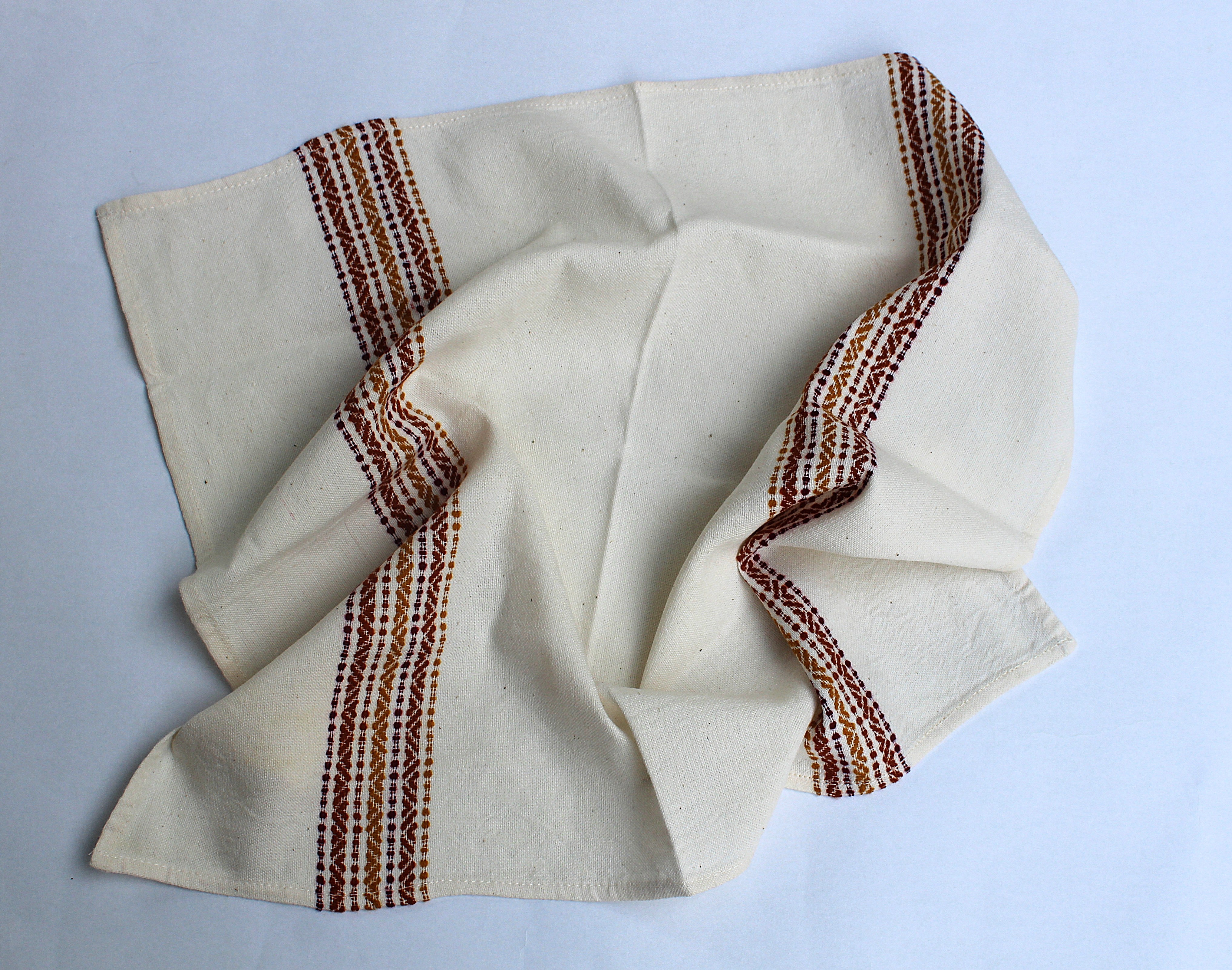 Set of 4 Handwoven Cotton Napkin | Reusable Cloth Napkin | Ethiopian Artisan Table Linen