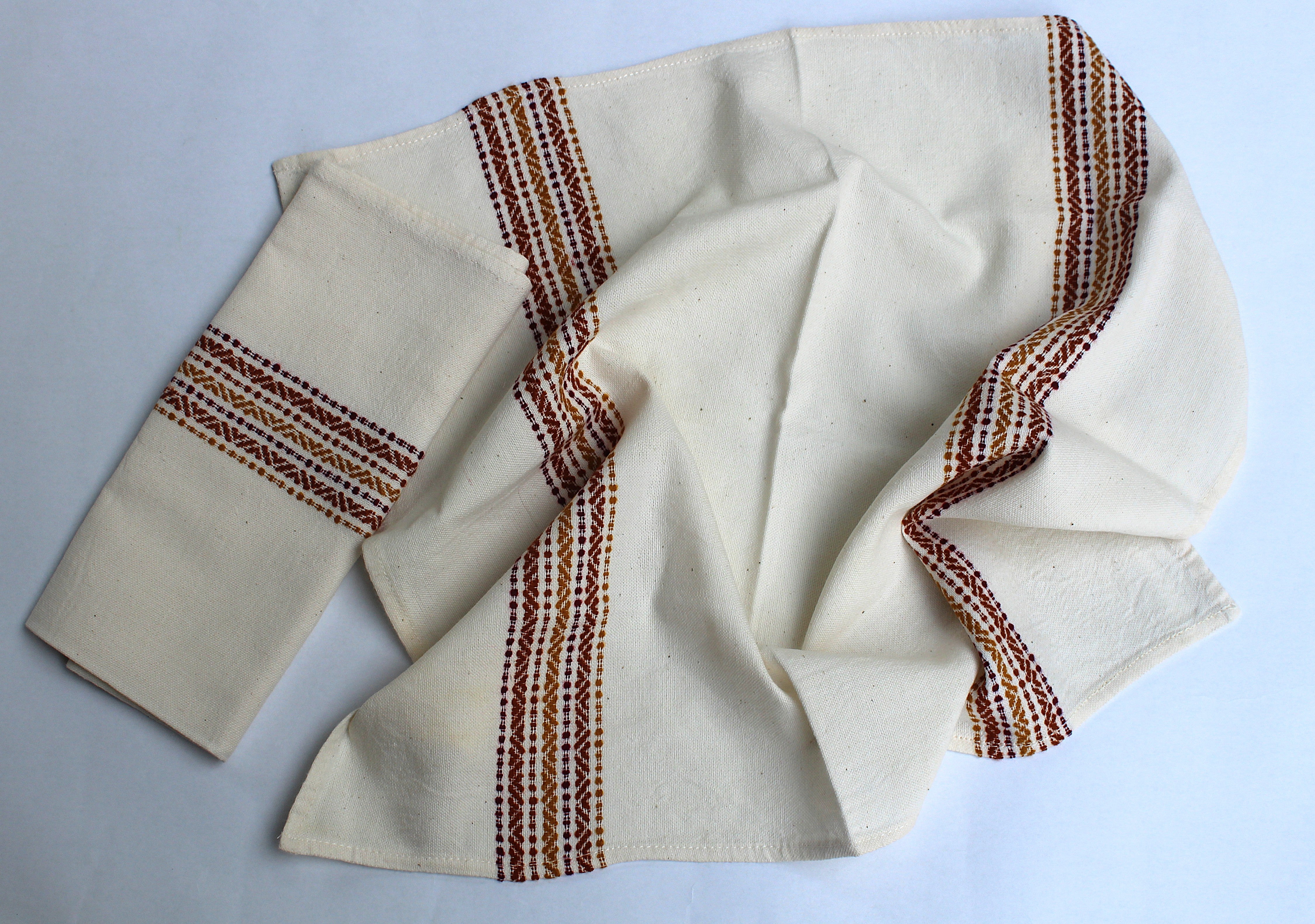 Set of 4 Handwoven Cotton Napkin | Reusable Cloth Napkin | Ethiopian Artisan Table Linen